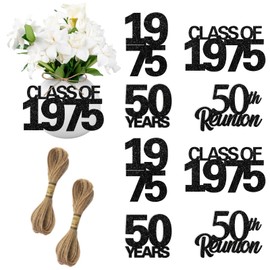 Balterever Class Of 1975 Reunion Decorations 24PCS 50th Class Reunion Tags Black 1975 Reunion Tags Decorations 50th Class Reunion Decorations for High School 50 Year Reunion Decorations