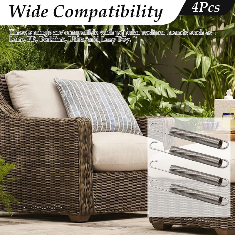 remolean 4 Pack 7 Inch Recliner Spring - Long Neck