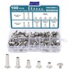 HSeaMall 100 Set Chicago Screws Binding Screws 5 Sizes Round