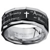 Men's Women's Black Stainless Steel Religious Cross Serenity Prayer Spinner