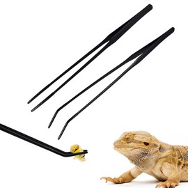 2pcs Reptile Feeding Tongs, Reptile Feeding Long Tweezers Stainless Steel Extra Snake Feeding Tongs for Snake Tortoise Lizard Frog Spider