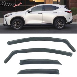 IKON MOTORSPORTS Fits 22-25 Lexus NX350h In-Channel Window Visors Vent Rain Guards Deflectors PC