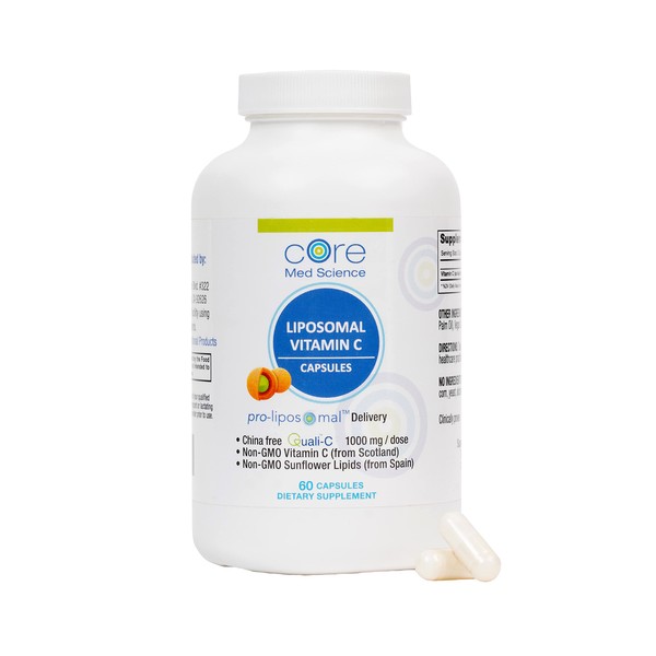 IV for Life Liposomal Vitamin C by Core Med Science - 1000mg - 60 Capsules - Quali®-C - Vitamin C Supplement - Made in USA