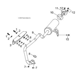 Polaris ATV Exhaust Spacer, Genuine OEM Part 0453860, Qty 1