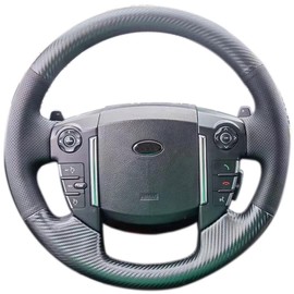 Hand Sewn Black Car Steering Wheel Cover, for Land Rover 4 LR4 2010 2011 2012 2013 2014 2015 2016 Land Rover Range Rover Evoque Discovery 4 Freelander 2