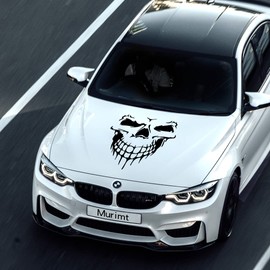 Blinglife 1 PCS of Reflective Skull Car Sticker Decals,Hallowmas Colorful Cartoon Waterproof Self Adhesive Vinyl Car Exterior Accessories, Suitable for Car Hoods, Doors, Bumpers, (Black-M)