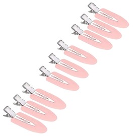 JeoPoom Hairpin[9 Pcs], No Bend Hair Clips, No Crease Hair Clips Pin Curl Clips, Makeup Seamless Hair Clip Clamps for Girl Woman Makeup Bangs Hair Styling(Pink)
