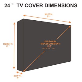 Outdoor TV Cover 22 to 24 inches, Waterproof and Weatherproof, Fits Up to 23''W x 17''H for Outside Flat Screen TV