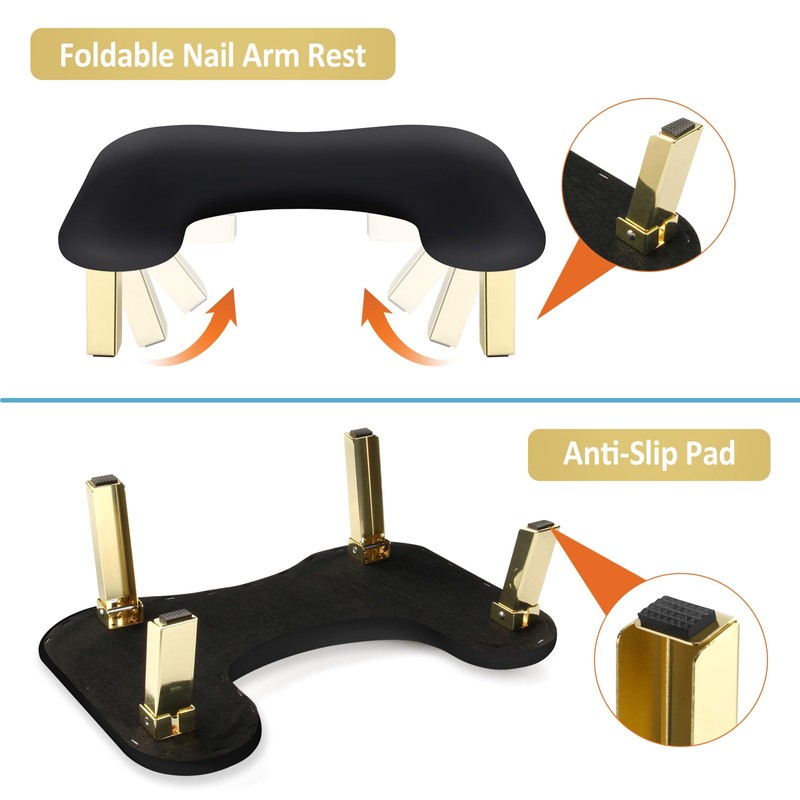 Nail Arm Rest, Arm Rest for Nails Tech, Foldable Nail