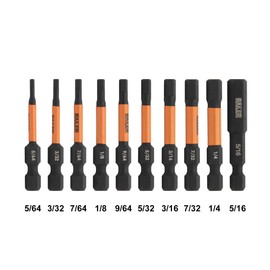 Hex Bit Set - Railer 2 Inch Impact Driver 10pc SAE Hex Bit Set With A Bit Holder & Carabiner. Premium S2 Steel, Ideal For Furniture Screws