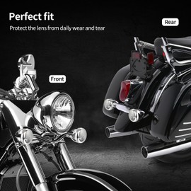 QUASCO Motorcycle Turn Signal Light Lens, Front Rear Chrome Bullet Turn Signals Lenses Cover Compatible with Harley Davidson Sportster Street Glide Road King Softail - 4 PCS