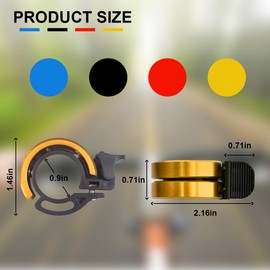 Ruayia Bicycle Bell, Mini Bicycle Bell, Mountain Bike, Bicycle Bell, Bicycle Bell for Bike, MTB, Mountain Bike, Perfect for Cycling Enthusiasts, 22-22.8 mm Handlebar - Golden
