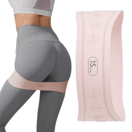 2 in 1 Resistance Band with Dual Resistance Level, Heavy Duty Booty Band, Non-Slip Elastic Exercise Loop Bands, Engraved Workout Guide Bands for Physical Therapy Yoga Pilates HIPS Glutes