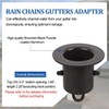 HOLEPU Rain Chain Gutter Adapter, Replacement Downspout for Gutters Black