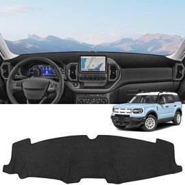 ZZEQYG Dash Cover for Ford Bronco Sport 2021 2022 2023 2024 Accessories Flannel Dashboard Cover Dash Mat Center Console Cover Sunshield Protector Pad