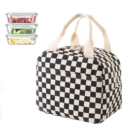 Yharnamite Cute Corduroy Insulated Lunch Bag, Reusable Thermal Tote Bags, Portable Thermal Cooler Bag, Leakproof Lunch Bags for Work, Picnic, School & Travel(C)