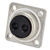 2 Pin Socket Square Flange Screw Mounting Power Connector Electric