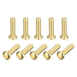 sourcing map Brass Machine Screws, M3x12mm Phillips Pan Head Fastener Bolts for Furniture, Office Equipment, Electronics 12Pcs