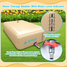 XITAO 63Gal/240L Water Storage Bladder w/Water Level Indicator, Large Capacity Foldable Water Storage Containers, Portable Emergency Water Tank Water Bag for RVs, Fire Prevention, Irrigation