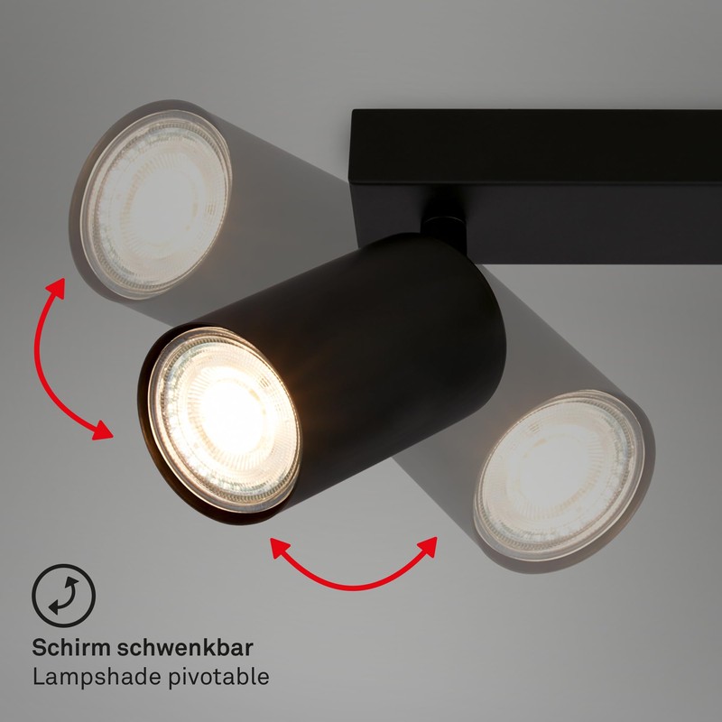 BRILONER - 2 GU10 Spotlight Ceiling Lights, max 9W, On/Off,