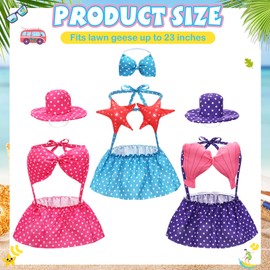 Shyyween 3 Set Summer Porch Goose Outfit Bikini Goose Outfits for 23" Summer Lawn Porch Statue Bikini Costume for Garden Patio Decor