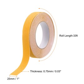 sourcing map Anti Slip Traction Tape 1" x 33ft Waterproof Non-Slip Grip Tape High Friction Weather Resistant Non Skid Stair Treads Tape for Indoor Outdoor Stair Steps, Yellow