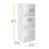 Whitmor 3 Cube Storage Organizer, 3 Tier Stackable MDF Wood