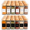 24 Glass Spice Jars with Label, Bamboo Spice Jar Set