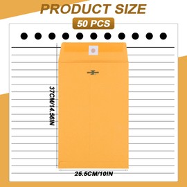 50 Pcs 10x13 Manilla Envelopes Clasp Envelope Kraft Catalog Envelope with Clasps Closure 28 lb Kraft Paper Envelope for Storing or Mailing Envelopes Home Office Business Supplies