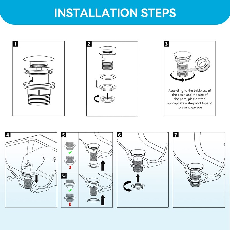 OTOmitra Universal Drain Fitting for Sink & Washbasin, Drain Valve