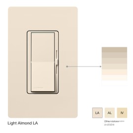Lutron Diva LED+ Dimmer Light Switch for Dimmable LED, Halogen, and Incandescent Bulbs, 150 Watt, Single-Pole or 3-Way, DVCL-153P-LA, Light Almond
