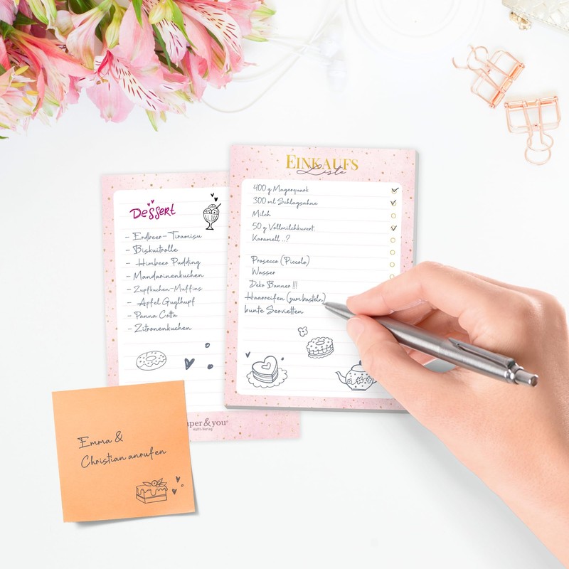 Shopping List A6 Tear-Off Pad Shopping List for Kitchen "Golden