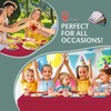 Hereisa Disposable Plastic Tablecloth 54x108 Inch Rectangle - Red, 4