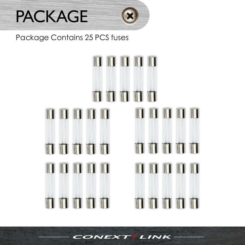 Conext Link AGC30-25 ニッケルAGCガラス管ヒューズ25個 30 Amp