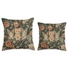 Three Kittens William Morris Style Tapestry Throw Pillow