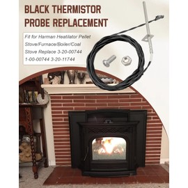 Urnqowuy 3-20-11744 Black Thermistor Probe Fit for Harman Accentra Advance P38 Invincible P61 P61A P68 PC45 PF100 XXV Fit for Heatilator Pellet Furnace Stove, Replace 3-20-00744 1-00-00744