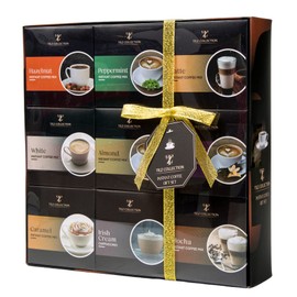 Coffee Gift Set - 9 Flavoured Instant Coffee Sachet, Coffee Gifts For Men and Women, With Hazelnut Coffee, Caramel, French Vanilla Coffee, Irish Coffee, Latte Coffee, Christmas Gifts For Him, Her