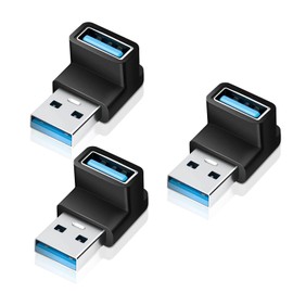 Set of 2 USB-A to USB-A 90 Degree Angle Adapter, U-S-B 3.2 10Gbps High Speed Transmission, Compatible with Smartphones, Laptops, Tablets, External Hard Drives, Printers and More