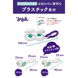 Baby Spoon Fork Set (Case Included) Baby Baby Food Cutlery Set/Baby (6 Months Old) Doddl Baby (1 Color) Aqua Green/Plastic