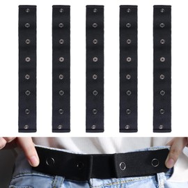 RichLuck 5 Pcs Elastic Waist Extenders, Adjustable Maternity Pants Extender,Waistband Button Extender for Jeans Pant Skirt Dress Trouser(Black)