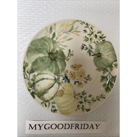 CELEBRATE IT 8" SALAD PLATE~FALL~GRE