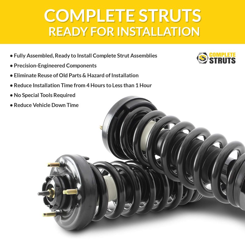 Front Pair Suspension Strut & Coil Spring Assembly Kit Replacement