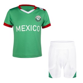 BDONDON Little Kids Mexican Soccer Jerseys Age 5-6 Years - Replica Mexico Soccer Outfit for Boys & Girls (BD-MX, 6T)