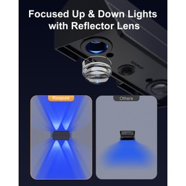 12 Pack Color Changing Solar Powered Fence Lights Outdoor for Christmas Decorations, Wreath, LED Waterproof Yard Up and Down Lamp Ambient Lighting for Wall, Patio, Porch, Gate, Garden, Backyard, RGB