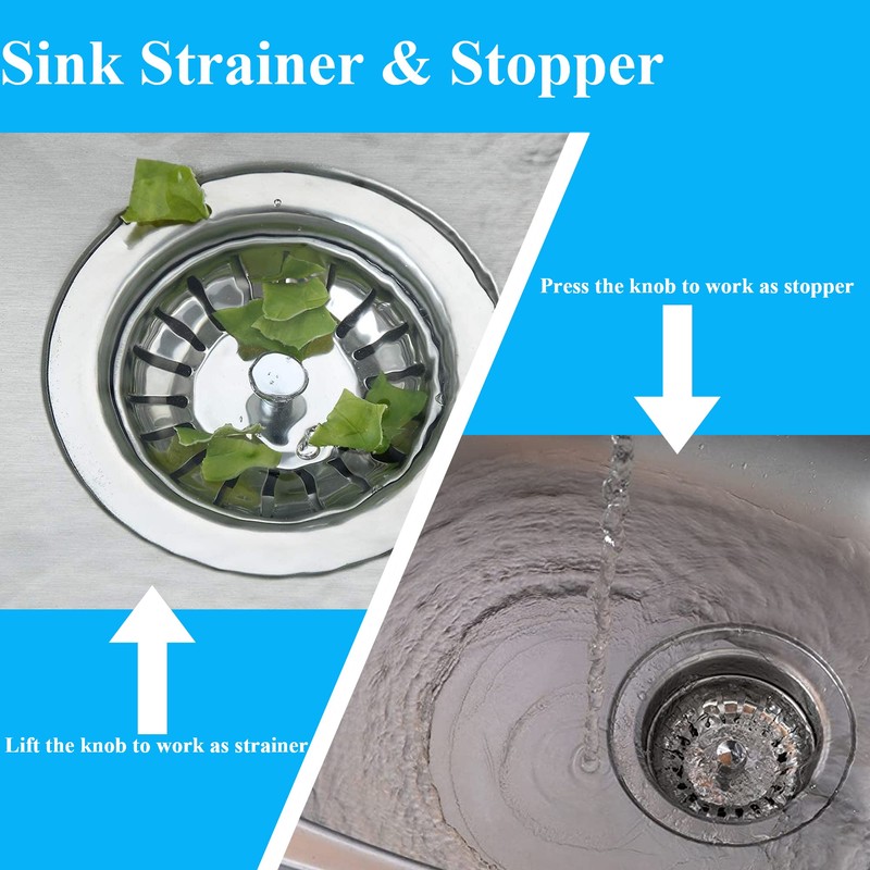 [2 Pack] IUYPKQ Kitchen Sink Strainer - Sink Drain Stopper