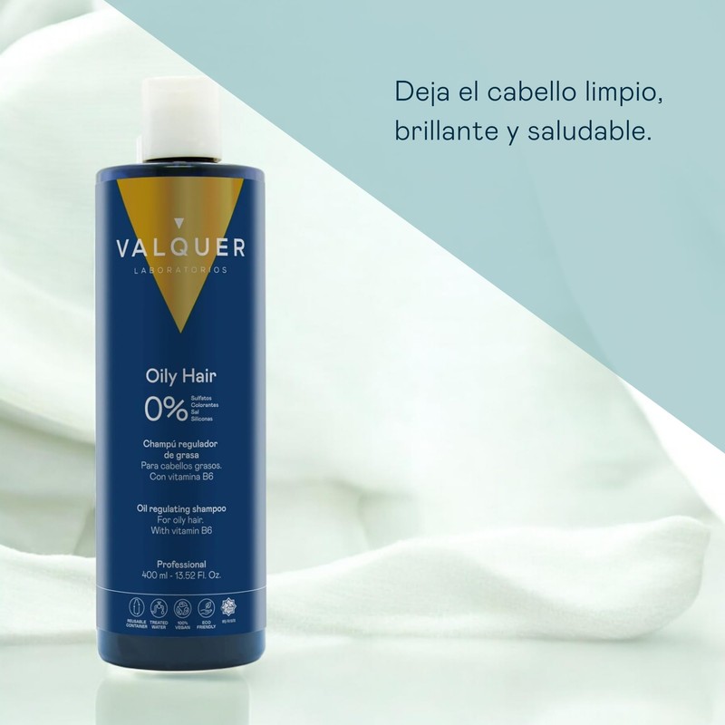 válquer Shampoo Antigrasa (without: Sulfates, Salt, Parabens, Dyes, mit)-400 ml