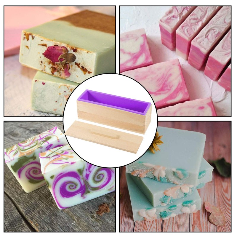 3Pcs 42oz Silicone Soap Making Kit, Rectangular Loaf Molds with