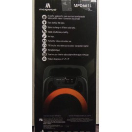 Maxpower Boom M6 BOOM Maxpower M6  Bluetooth 6" Portable Karaoke speaker with LED lights