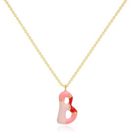 Initial Gold Necklaces for Women, A/B/C/K/M/J Colorful Letter Pendant Necklace, 18K Gold Plated Dainty Charm Stacked Necklaces Non Tarnish