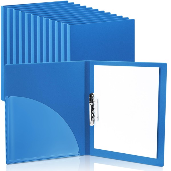 Teling 12 Pack Punchless Clamp Binder Folder 8.5X 11 Inch